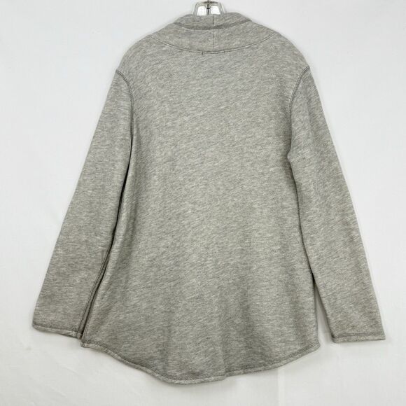 J Crew Cowlneck Sweatshirt Women’s Size L Drawstring Neck Gray pocket kangaroo - Picture 2 of 16